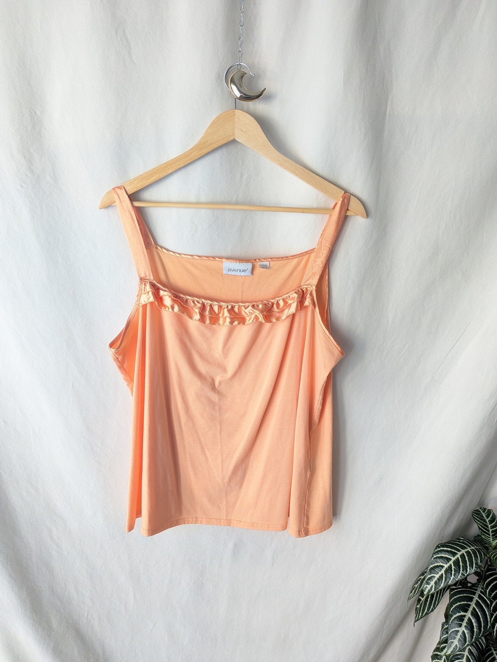 Avenue Peach Satin-Trim Camisole